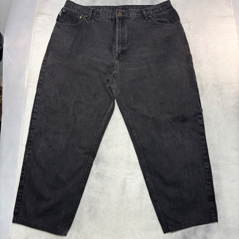 VTG Carhartt B17 BLK Relaxed Fit Jeans Mens 42x30 Faded Black Made in USA Denim